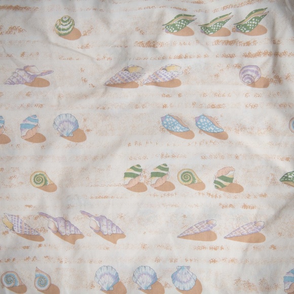 Vintage 1982 J. P. Stevens Coastal Sea Shell Full Fitted & Flat Sheet Set - Picture 3 of 9